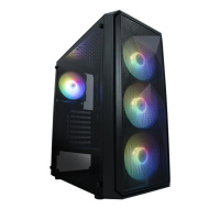 BAZAR - VeinX case ME19A Mid Tower, bez zdroje, 1x USB3.0, 1x USB2.0, 4x 120mm ARGB Fan, 1x ARGB Controller, černá - Poš