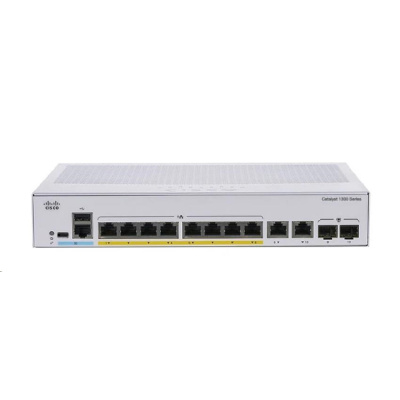 Cisco Catalyst switch C1300-8MGP-2X (4xGbE,4x2,5GbE,2xSFP+,8xPoE+,120W,fanless)