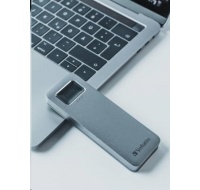VERBATIM externí SSD 512GB, Executive Fingerprint Secure SSD, USB 3.2 Gen 1/USB-C, (W:356 MB/s, R:344 MB/s), šedá