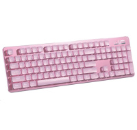 WG - Herní klávesnice WG, podsvícena, drátová, růžová