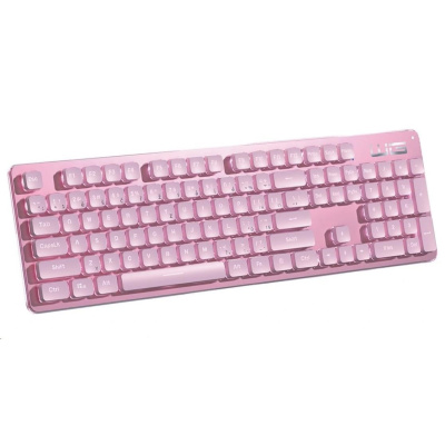 WG - Herní klávesnice WG, podsvícena, drátová, růžová