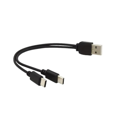 PREMIUMCORD Nabíjecí kabel USB 2.0, 2xUSB-C na USB, 15cm, černá
