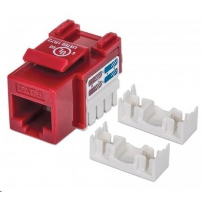 Intellinet Cat6 Keystone Jack, UTP, Red, Punch-down