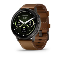 Garmin Venu 4 (45 mm) Slate / Černý silikonový řemínek a Hnědý kožený řemínek, EU (upravit kartu)
