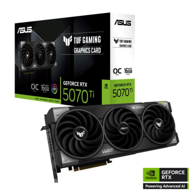 ASUS VGA NVIDIA GeForce RTX 5070 Ti TUF GAMING 16GB OC, 16GB GDDR7, 3xDP, 2xHDMI