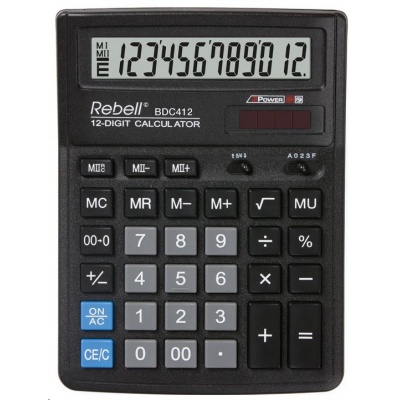 REBELL kalkulačka - BDC412 - černá