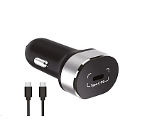 WG - Autonabíječka 1x USB-C, PD 20 W, + kabel Type-C na Type-C, černá