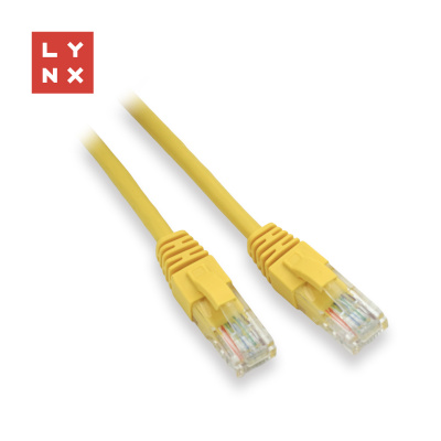 LYNX UTP patch kabel Cat5e, PVC, CCA, 0,5m, žlutý (balení obsahuje 10ks)