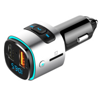 WG - Nabíječka do auta, Transmitter FM, QC 3.0, stříbrná