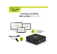 PORT dokovací stanice 8v1 USB-C, USB-A, dual video, HDMI, Ethernet, audio, USB 3.0