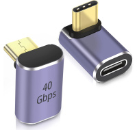 PremiumCord Adaptér USB-C na USB-C, USB 4.0, zahnutý 90°