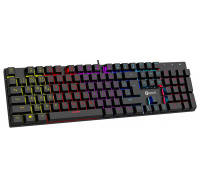 C-TECH mechanická klávesnice Morpheus, casual gaming, CZ/SK, červené spínače, RGB podsvícení, USB