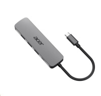 Acer 5IN1 Type- C dongle,HDMI,USB3.0,USB-C,100W PD,Dark Silver