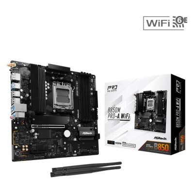 ASRock MB Sc AM5 B850M PRO-A WIFI, AMD B850, 4xDDR5, 1xDP, 1xHDMI, WiFi, mATX