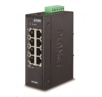 Planet ISW-800T, switch, 8x 10/100Base-TX, ESD, DIN, IP30, -40~75°C