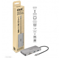 Club3D hub USB-C, 9-in-1 hub s HDMI, VGA, 2x USB Gen1 Type-A, RJ45, 100W PD