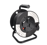 Solight prodlužovací přívod na bubnu, venkovní, 4 zásuvky, černý, 25m