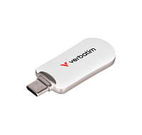 VERBATIM Flash Disk 256GB Plectra USB-C 3.0, bílá