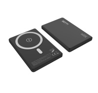 WG - Power Bank 5000 mAh, bezdrátová 15W + PD 20W, černá