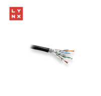 LYNX SFTP kabel, Cat6a, PE, celoměděný, venkovní, černý,  cívka 500m