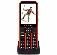 BAZAR - EVOLVEO EasyPhone LT, mobilní telefon pro seniory s nabíjecím stojánkem, červená - Po opravě (Komplet)