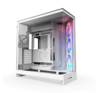 NZXT skříň H9 Flow ARGB dvoukomorová ATX / 3xRGB 140 mm / 1x 120mm fan / prosklená / bílá