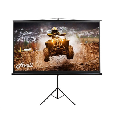 Projekční plátno AVELI stativ, 204x115cm (16:9) 92", černý tubus
