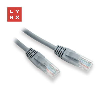 LYNX UTP patch kabel Cat5e, PVC, CCA, 0,5m, šedý (balení obsahuje 10ks)