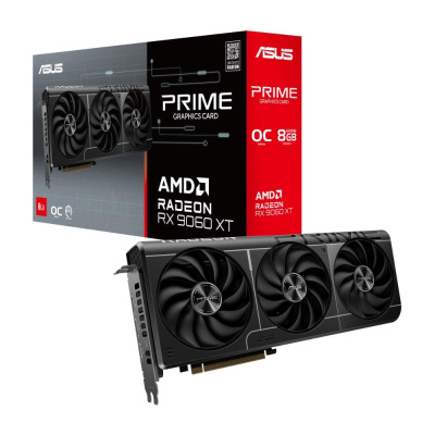 ASUS VGA AMD Radeon RX 9060 XT PRIME OC 8GB, RX 9060 XT, 8GB GDDR6, 2xDP, 1xHDMI