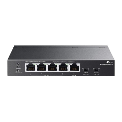 TP-Link switch TL-SG1005P-PD (5xGbE,4xPoE+,1xPoE-in,PoE++,90W, fanless)