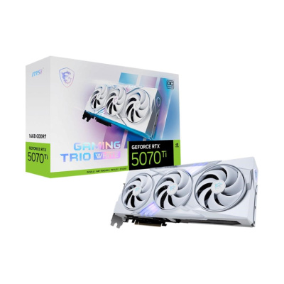 MSI VGA NVIDIA GeForce RTX 5070 Ti 16G GAMING TRIO OC WHITE, RTX 5070 Ti, 16GB GDDR7, 3xDP, 1xHDMI