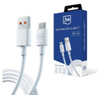 3mk datový kabel - Hyper Cable A to C 1.2m 3A, bílá