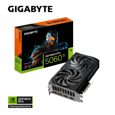 GIGABYTE VGA NVIDIA GeForce RTX 5060 Ti WINDFORCE OC 16G, 16G GDDR7, 3xDP, 1xHDMI