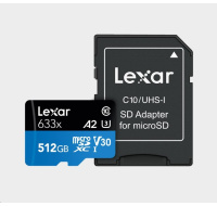Lexar microSDXC 633x UHS-I/A2/U3/10 R100/W45MB (V30) 512GB