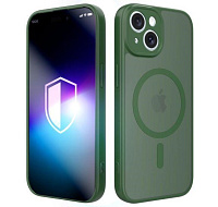 3mk ochranný kryt Misty MagCase Green pro Apple iPhone 15