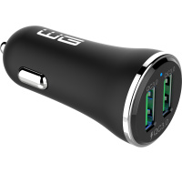 WG - Nabíječka do auta 2x USB-A 36W, QC 3.0 + QC 3.0, černá
