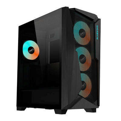 BAZAR GIGABYTE case GB-C301G V2, Mid Tower, 1xUSB-C 3.2, 2xUSB 3.0, ARGB Hub, 4x 120mm ARGB Fan, černá (POŠKOZENÝ OBAL)