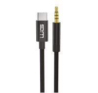 WG - Kabel Type-C (male) na AUX 3,5mm jack (male), 1,5metru, DAC chip, černá