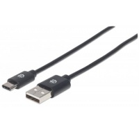 MANHATTAN kabel Hi-Speed USB-C, C Male / A Male, 3m, černý