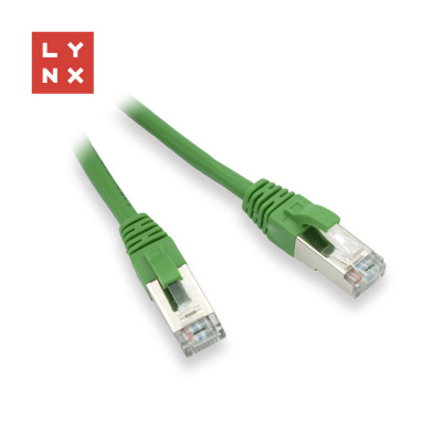 LYNX FTP patch kabel Cat5e PVC, CCA, 0,3m, zelený (balení obsahuje 10ks)