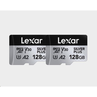 Lexar microSDXC Silver Plus 1066x UHS-I/U3/A2/4K R205/W150 (V30) 128GB - 2pack