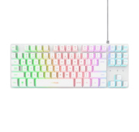 TRUST Klávesnice GXT 833 Thado, Membránová, USB, RGB, bílá