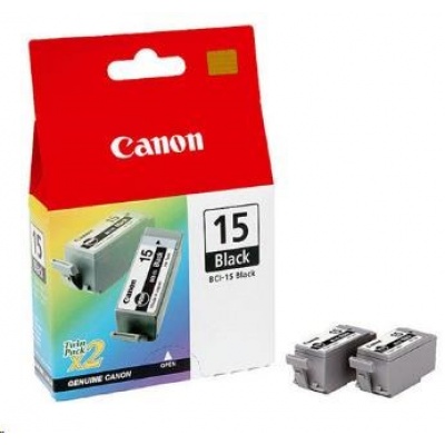 Canon CARTRIDGE BCI-15BK černá TWIN-PACK pro i70, i80, iP90, Bubble Jet i70, i80 (390 str.)