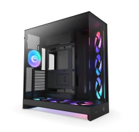 NZXT skříň H9 Flow ARGB+ dvoukomorová ATX / 6xRGB 140 mm / 1x 120mm fan / prosklená / controller / černá