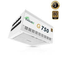 EVOLVEO G750 zdroj 750W, 80+ GOLD, ATX 3.1, aPFC, 140 mm ventilátor, záruka 3 roky, bílý