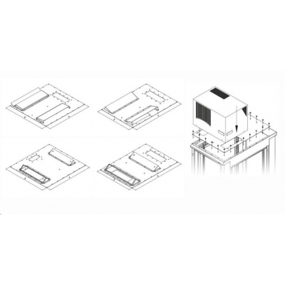 TRITON montážní redukce ke klimatizaci X3 a X4 do hloubky rozvaděče 600 x 1000 mm, šedá