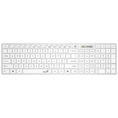 Genius Klávesnice Slimstar 126, Drátová USB, CZ+SK layout, Copilot klávesa, Bílá