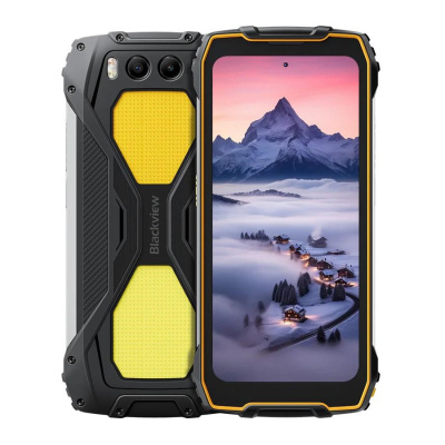 Rugged Smartphone Blackview BV7300 4G G81 6GB 256GB 15000-45W A14-D4, Night, Lights, Black w Yellow [No Charger]