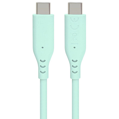 PREMIUMCORD Kabel USB-C na USB-C, 60W, 480Mbps, silikonový, tyrkysový, 1,5m