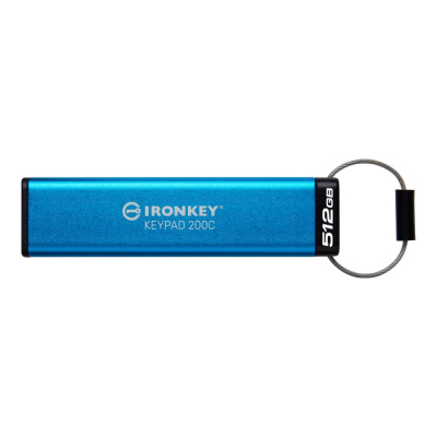 Kingston Flash Disk IronKey 512GB USB-C IronKey Keypad 200C, FIPS 140-3 Lvl 3 (Pending) AES-256